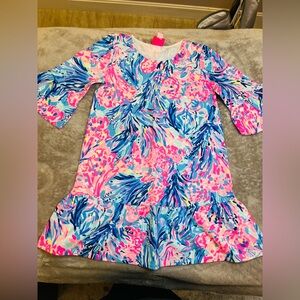 Lilly Pulitzer Girls Sorrento Dress, color Periwinkle Fan Sea Pants, size 10